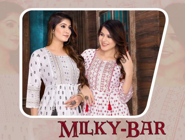 Golden Milky Bar Rayon Designer Kurti collection